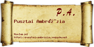 Pusztai Ambrózia névjegykártya